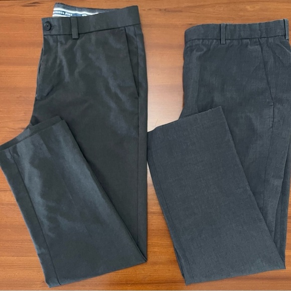 👖 Perry Ellis & Haggar Mens 36x32 Charcoal Grey Dress Pants Bundle - Picture 1 of 8